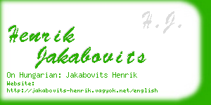 henrik jakabovits business card